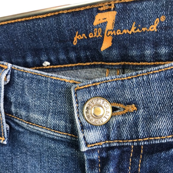 7 For All Mankind Women's The Ankle Skinny Jeans Mid-Rise Blue Denim Cotton 26 - Picture 12 of 14